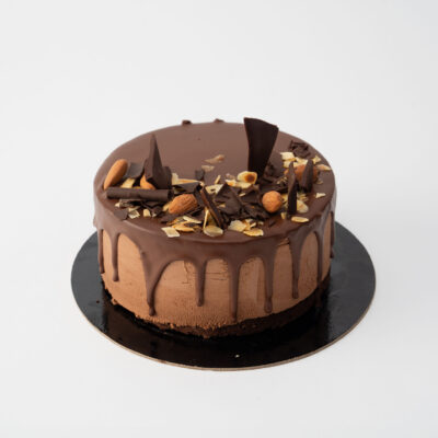 Mini Mousse de ciocolata belgiana, decorat cu mix de cereale